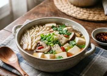 Resep Sup Tahu Enoki Hangat Berkuah Ringan untuk Menu Harian yang Nikmat
